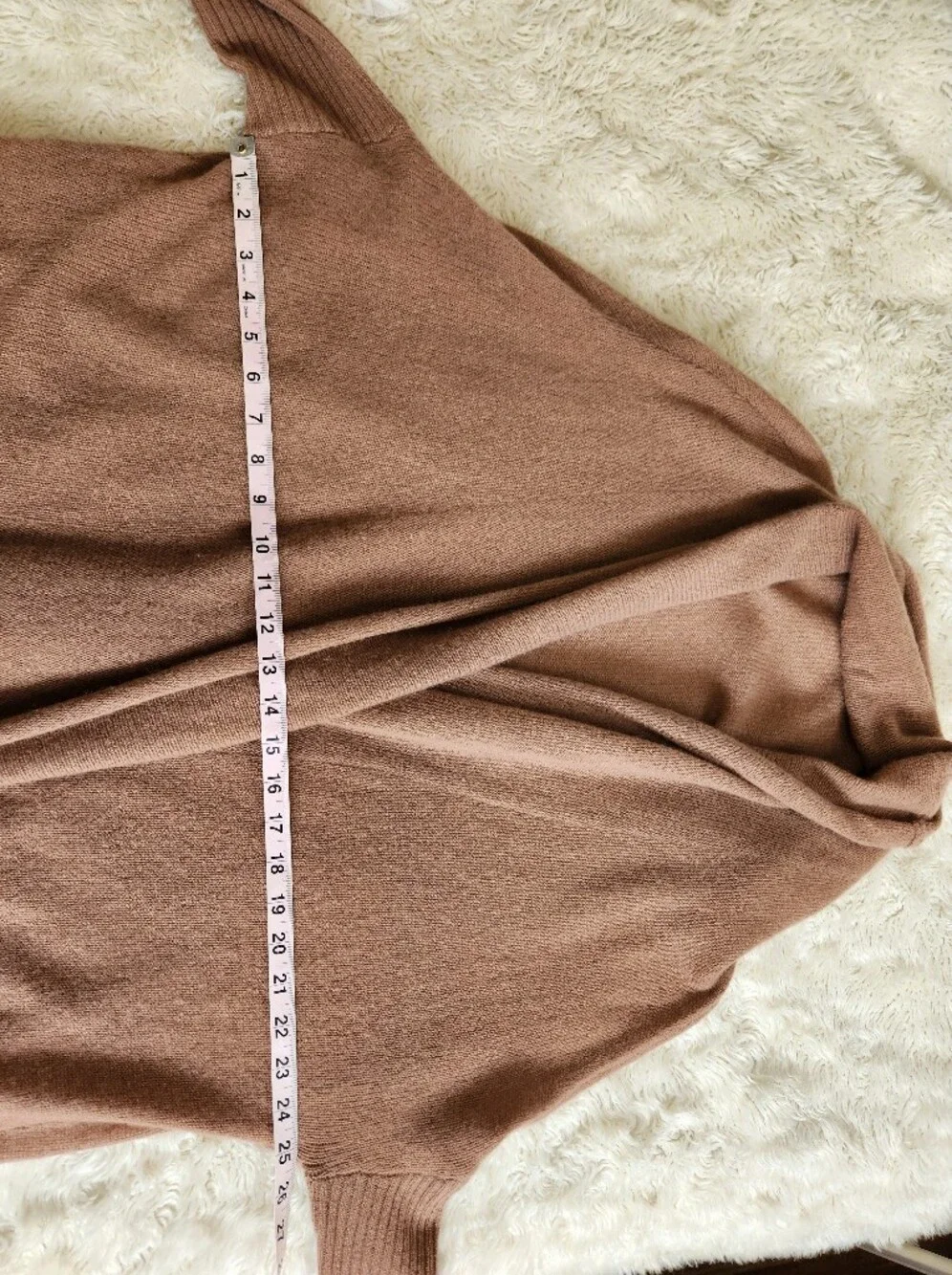 Subtle Luxury 100% Cashmere Cocoon Shawl Sweater Jacket Small / Medium Tan